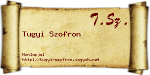 Tugyi Szofron névjegykártya